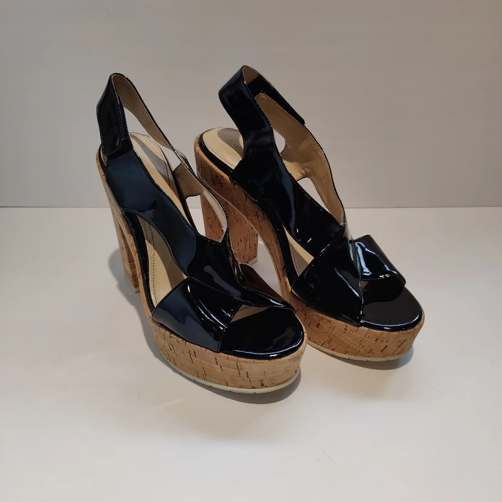 Calvin Klein Black Patent Leather TAMRA Heels